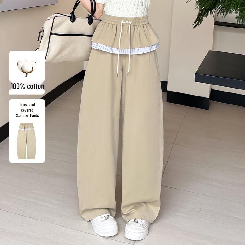 Women s Elastic Waist Long Casual Pants S