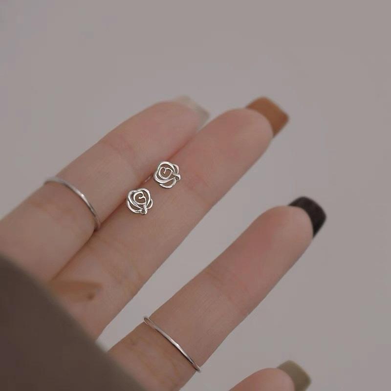 Korean Light Luxury Imitation Zircon Flower Stud Earrings For Women Girl Fashion Crystal Elegant Zircon Party Birthday Gifts