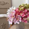 Magnolia Simulated Orchid Bouquet Real Touch Silk Fake Flower  Wedding Decoration