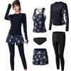 Hilltop Cloud Fitness Swimsuit with Rash UV and Amphibious Stylish and Cute for Women's 5-Piece Guard, Thongs, Protection, Cooling, Use. Swimming.