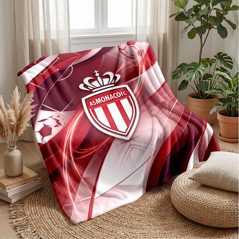 Monaco FC Soft Flannel Fleece Blanket Lightweight Cozy Warm Throw Blanket For Sofa Bed Home Decor