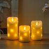 Set of 3 Flameless Led Candle Real Wax Candle Light With 6 Hours Timer Birthday Parties Valentine's Day Easter
