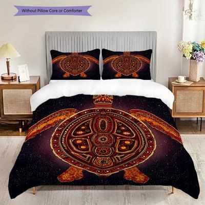 Tortoise Pattern Bedding Quilt Set Quilt Cover Pillowcase Home Decoration Birthday Gift (1 * Duvet Cover + 2 * Pillowcase, Without Core)