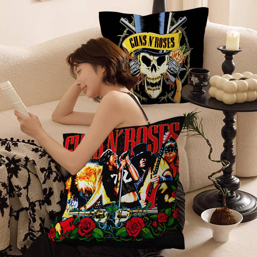 Guns n'roses band retro Pillow Gift Home Office Decoration Bedroom Sofa Car Cushion Cover case 45x45