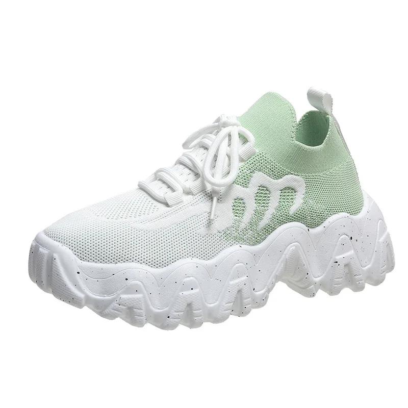 Mode Dicke Sohle Damenschuhe Herbst Neu Koreanischer Stil Gemischte Farben Sneaker Damen Mesh Atmungsaktive Freizeitschuhe für Damen2024