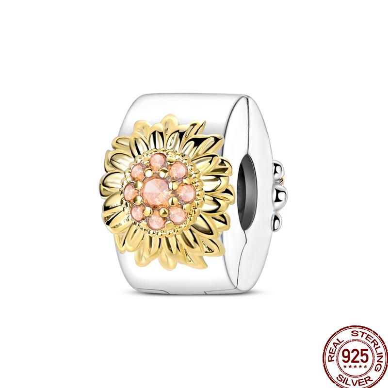 Bouquet Confession Copper Sunflower Butterfly Flower Charm Beads Suitable For 3Mm Bracelet Diy Fine Jewelry Making