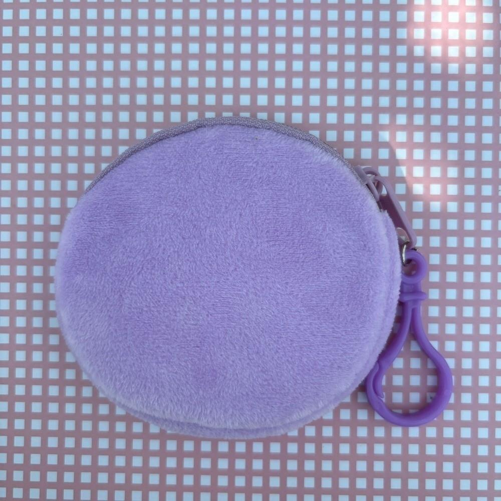 Round Shape ID Card Bag Solid Color Keychain Wallet Fashion Coin Purse  Gift