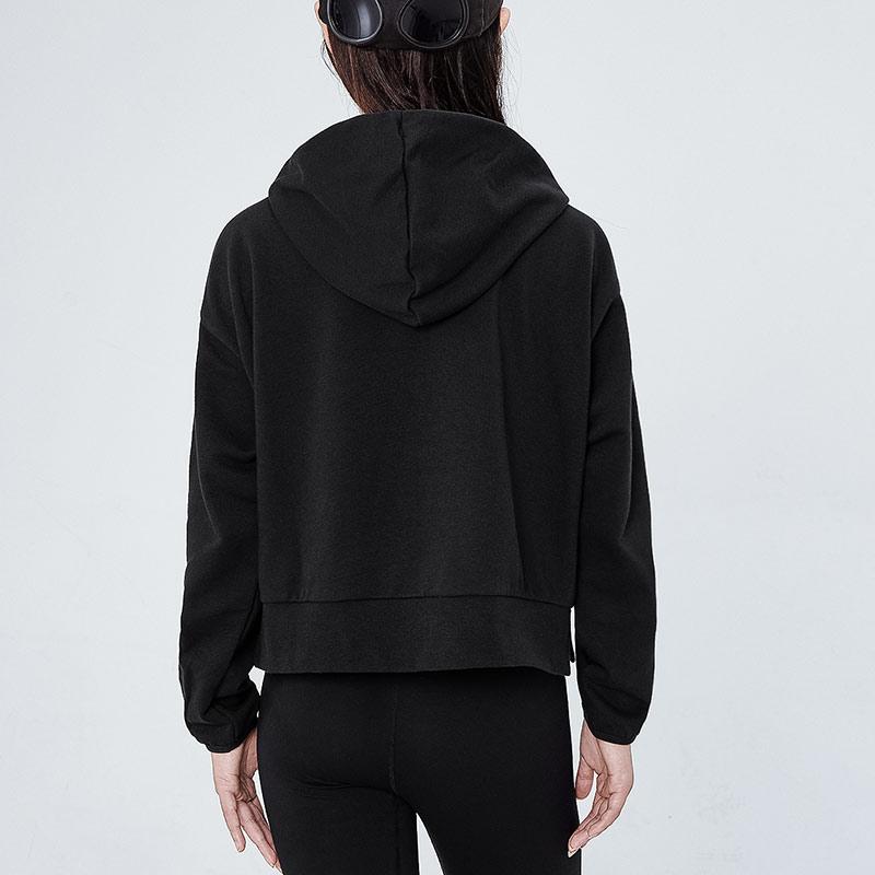 Nike Embroidered Logo Short Hoodie with Large Pocket Women Hoodie Black DA6484-010