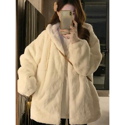 Lamb Wool Coat Women's Autumn and Winter Plus Velvet Thickening Sense of Small Furry Cotton-padded Coat