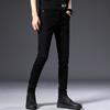 JYL Spring and autumn jeans men's elastic fashion universal tights pure black.