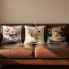 Painting Cup of Flowers Cushion Cover Soft Reversible  Durable Pillow Cover  MultiScene Use for Home  Car Daily Comfort