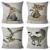 Nordic Style Cartoon Monkey Dog Cat Rabbit Cushion Cover Decor Children Drawing Animal  Pillow Case for Sofa Home Car Pillowcase