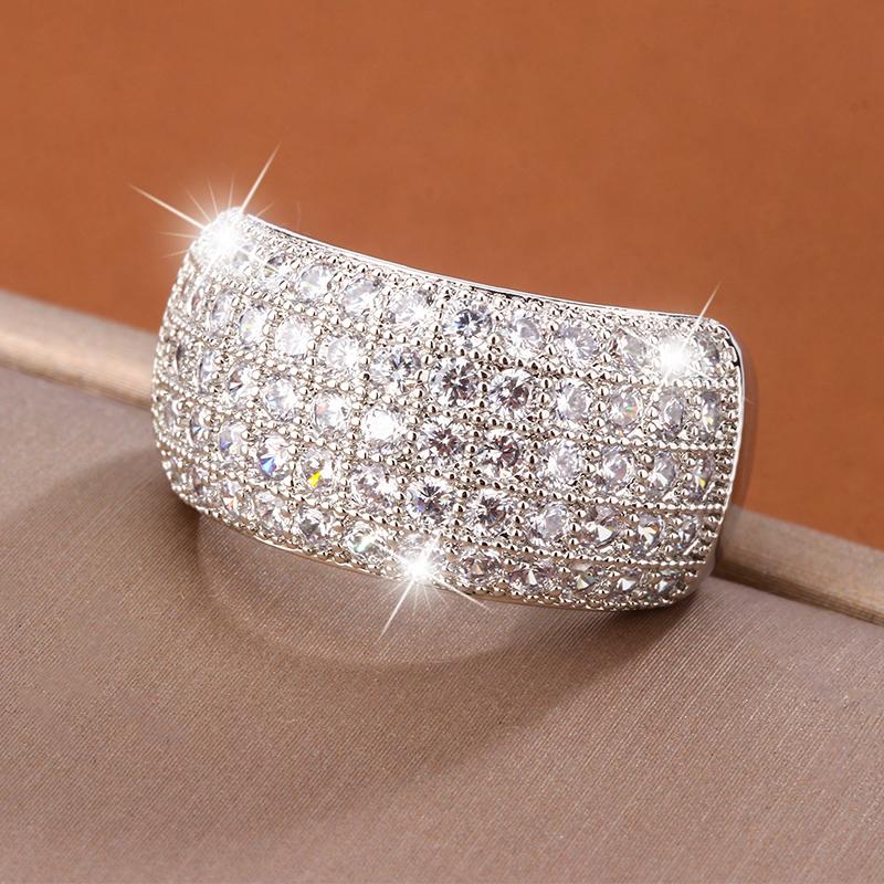 

Модное легкое роскошное кольцо из цельного циркония AAAA для женщин, высококачественное блестящее кольцо AAA Boutique Wedding Brida для женщин 10 белый