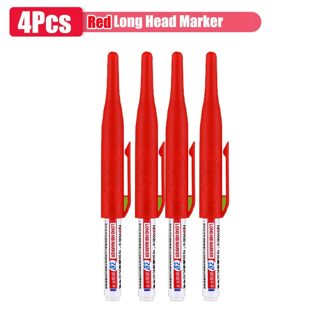 1-8pcs 32mm Long Head Markers Pen Multi-purpose for Woodworking Tile Decoration Deep Hole Marker Pens Red/Black/Blue/Green Ink