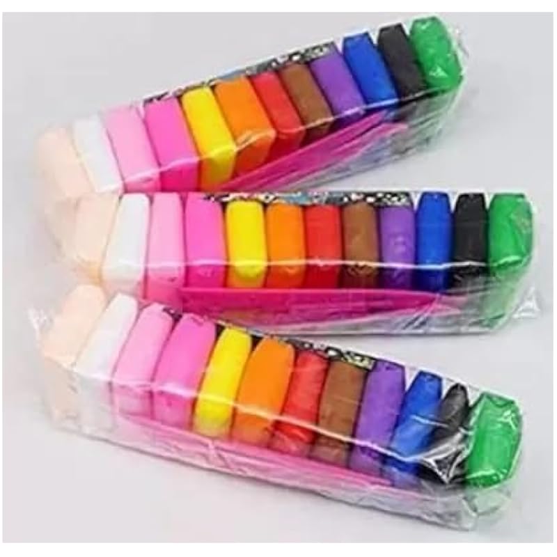 Eclet (Pack Of 12) Air Dry Clay, Colorful Children Soft Clay, Creative Art Crafts, Gifts For Kids-Multi Color. Non-Toxic