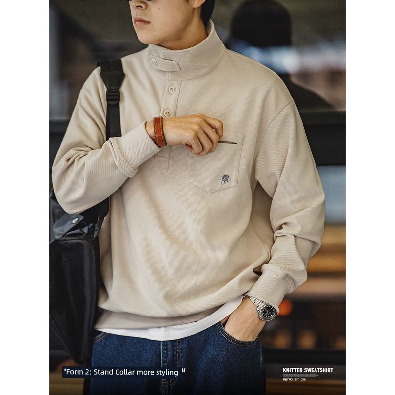 Marden Casual Sweatshirt Lapel Polo Shirt Spring Overalls