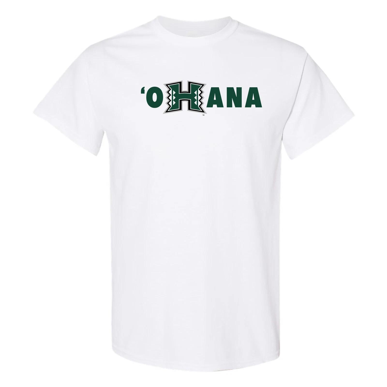 Hawaii Manoa Rainbow Warriors OHANA T Shirt - White M