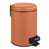 Wenko Leman Pedal Bin, Small Bathroom Bin, 3l Capacity, Steel, 17x25x22.5 Cm, Matte Terracotta
