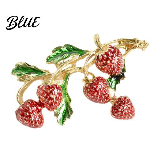 Suit Brooch Pin Enamel Surface Strawberry Shape Zinc Alloy Durable