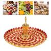 Tavă Rotundă de Servire Formă Păun Farfurie Metalică pentru Gustări Fructe Deserturi Depozitare Decor Masă Acasă Bufet Hotel Bar