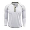 Men's Long Sleeve Henry Neck T-Shirt Fashion Sports Business Casual Tees Tops Man