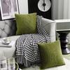 Modern Minimalist Moss Green Pillowcase Striped Velvet Decorative Cushion Sofa Living Room Bedroom
