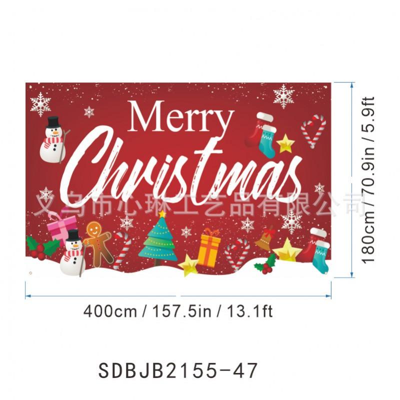 2027 Christmas Garage Flag High Definition Print Reindeer Sleigh Pine Tree Holiday Decor Door Banner