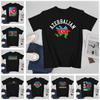 Mehr Design Aserbaidschan Flagge Aserbaidschan Unisex T-Shirt Tees T-Shirt Rundhals T-Shirts Unisex Jungen Kleidung 100% Baumwolle