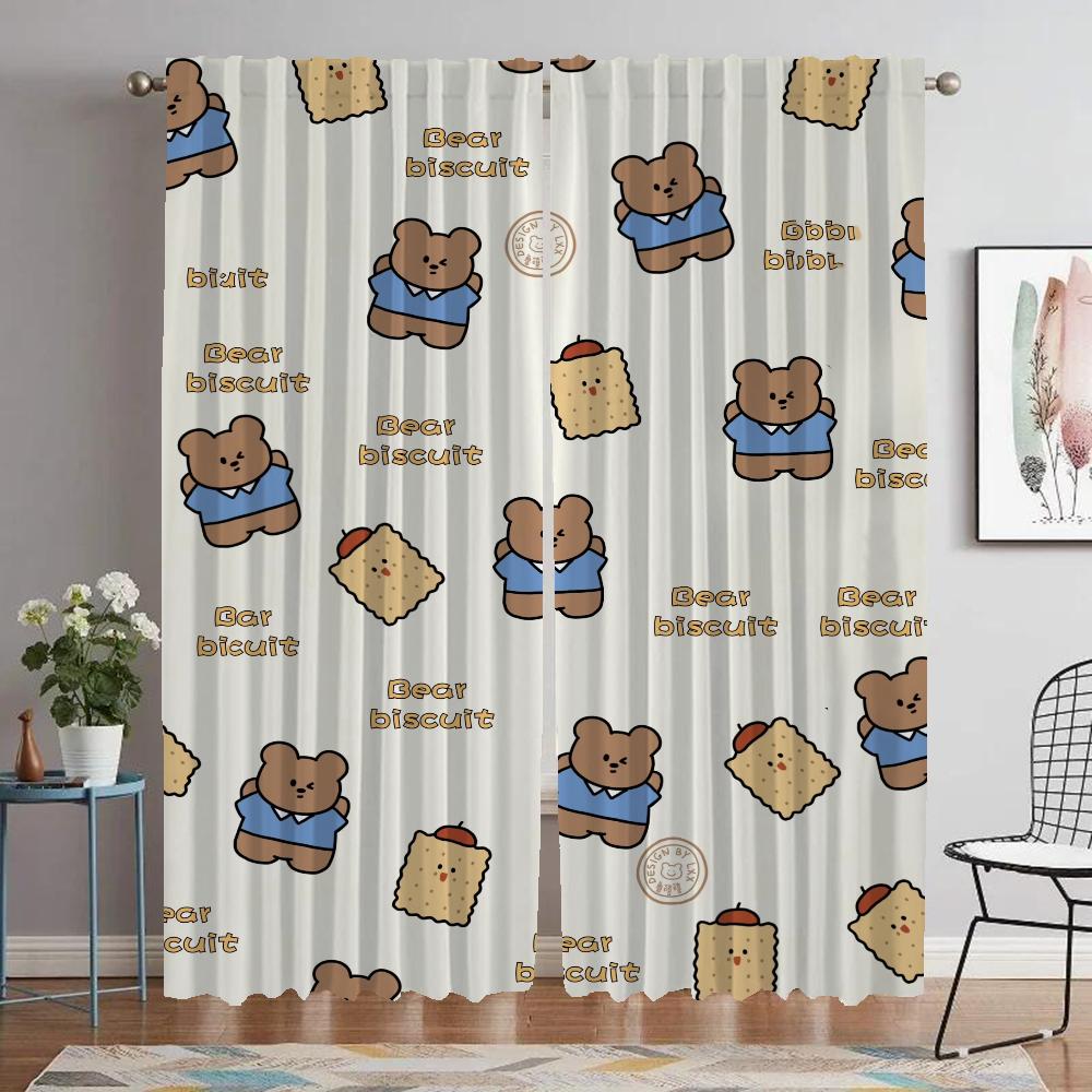 

Bear Elegant Room Curtains for Camera Blackout Curtain Shades Halloween Decoration Kitchen Curtains 2 Pieces Partition Living W50xH70cmx2pcs-CL