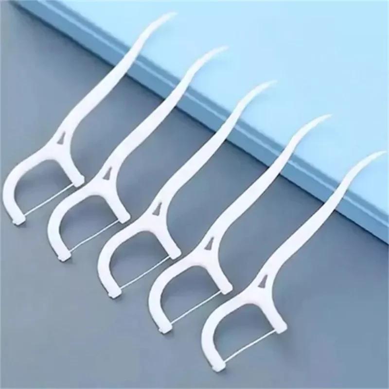 Portable Disposable Dental Floss Portable Dining Oral Dental Floss-stick 100 Pcs/bag
