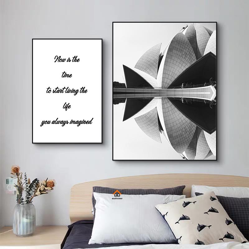 Modern New York Londen Parijs Sydney Stadsgezicht Landschap Poster Zwart-wit Canvas Schilderij Muurkunst Foto's Woondecoratie