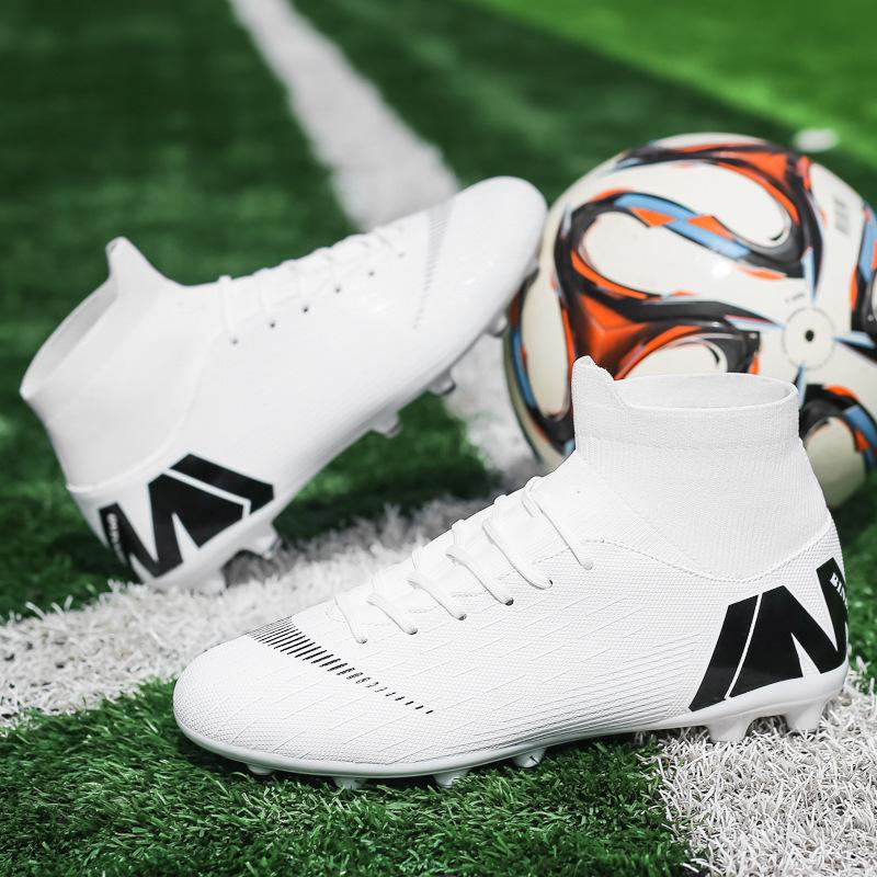 Training Nails Spikes 2025 Students Grass Broken Sneakers Competition Football Shoes Men's High Top New Teens