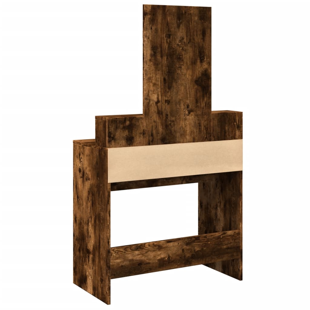 Makeup Table with Mirror Smoked Oak 80 x 41 x 144.5 cm