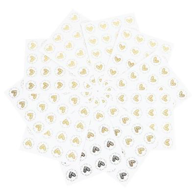 200Pcs Bronzing Transparent Sealing Stickers Love Heart Round Gold Silver Envelop Candy Bag Label for Baking Gift DIY Decoration