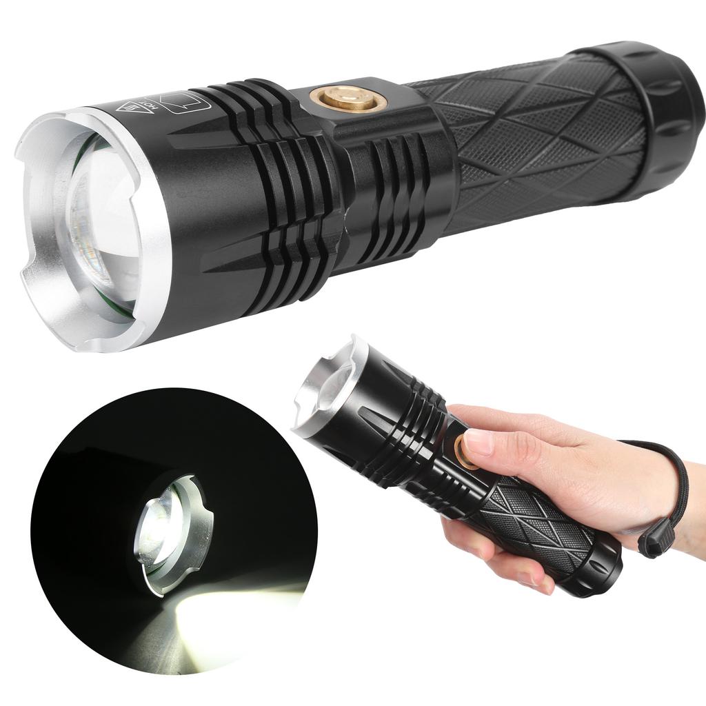 XHP90 TypeC Rechargeable Flashlight Dimmable MultiFunctional Hand Lamp Torch Light