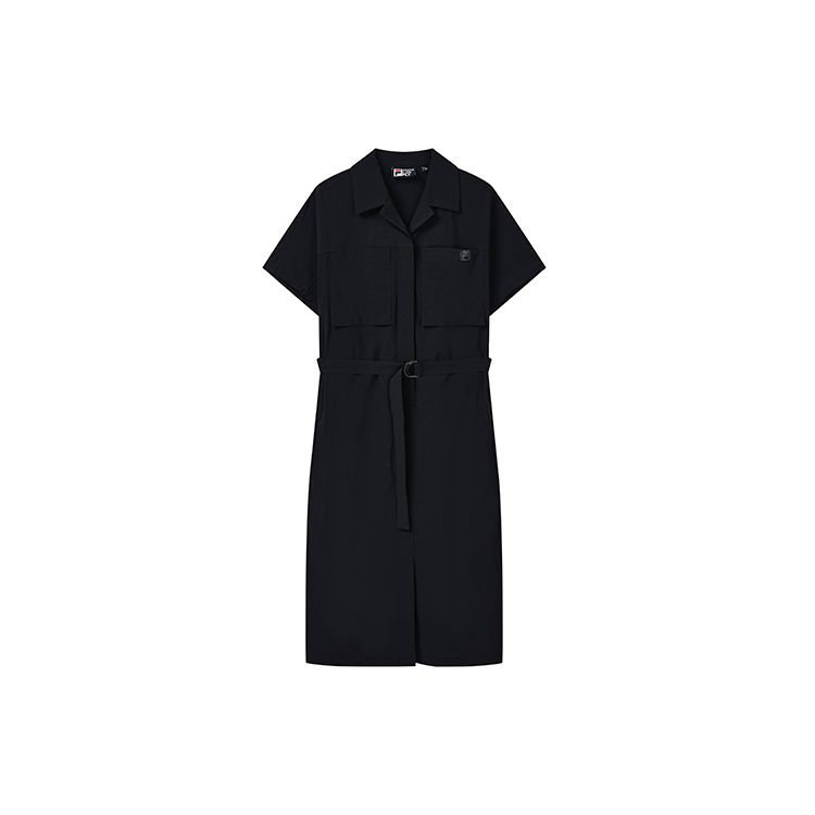 

FILA Elegant Loose Casual Waist-Defined Solid Color Polo Short Sleeve Dress Women dresses Legendary-Blue F11W237303FNV L