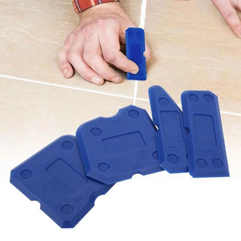 

Набор из 4 предметов для заделки швов для кухонных и ванных раковин New Blue Scraper Set - 4 Pieces