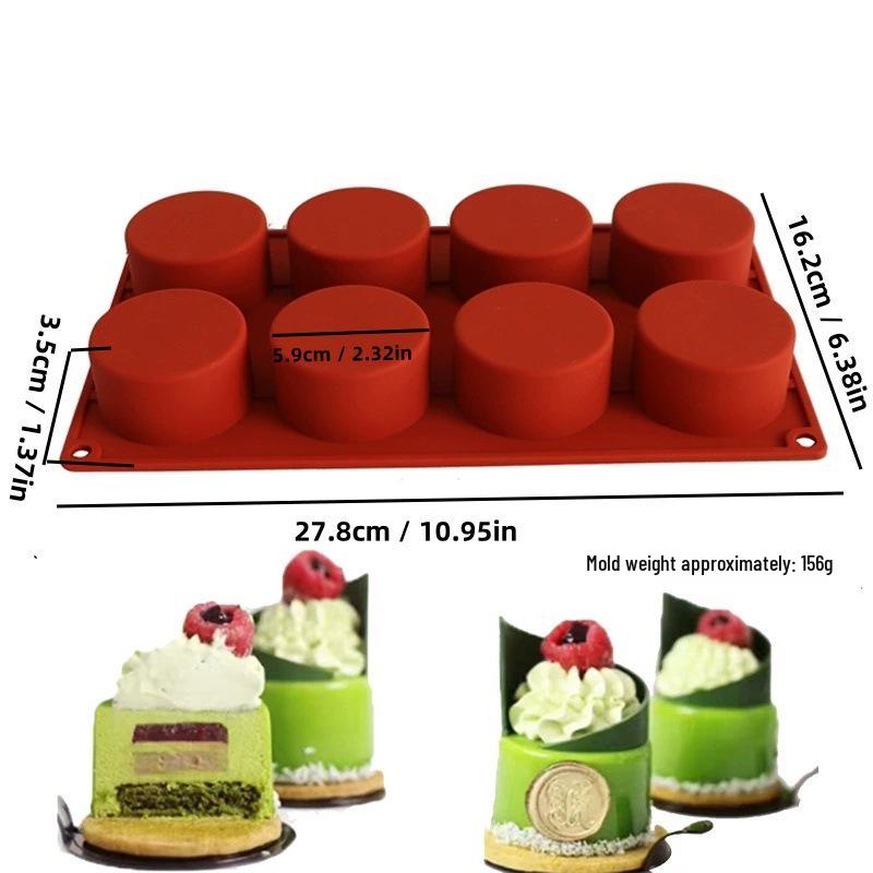 Cylindrical Cake Silicone Mold for Baking and Chocolate Desserts