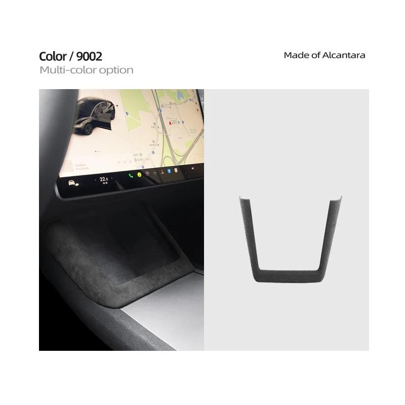 Alcantara Suede For Tesla Model 3 Highland 2024 Central Control Wireless Charging Frame Protect Cover Trim Modeling Accessories
