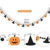 Reusable Felt Bunting Flags Handmade Witch Hat and Pumpkin Banners Halloween Decorations For Indoor Outdoors