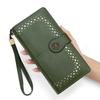 Minimalist Pu Leather Long Wallet With Zipper For Daily Use And Card Storage