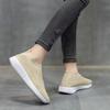 Ladies Casual Shoes Lightweight Comfortable Outdoor Walking Shoes Solid Color Soft Sole Slip-On Flats Sneaker Shoes For Women