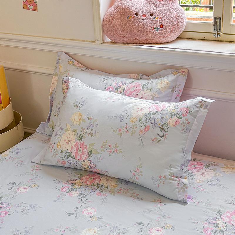 100% Cotton Floral Pillowcases Set of 2 Garden Floral Printed Pillow Cover with Envelope Closure Wrinkle Fade Resistant Hotel Quality Pillow Protector