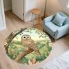 Eule auf Ast, runder Teppich, Teppich für Wohnzimmer, Schlafzimmer, Sofa, Spielzimmer, rutschfeste Bodenmatte