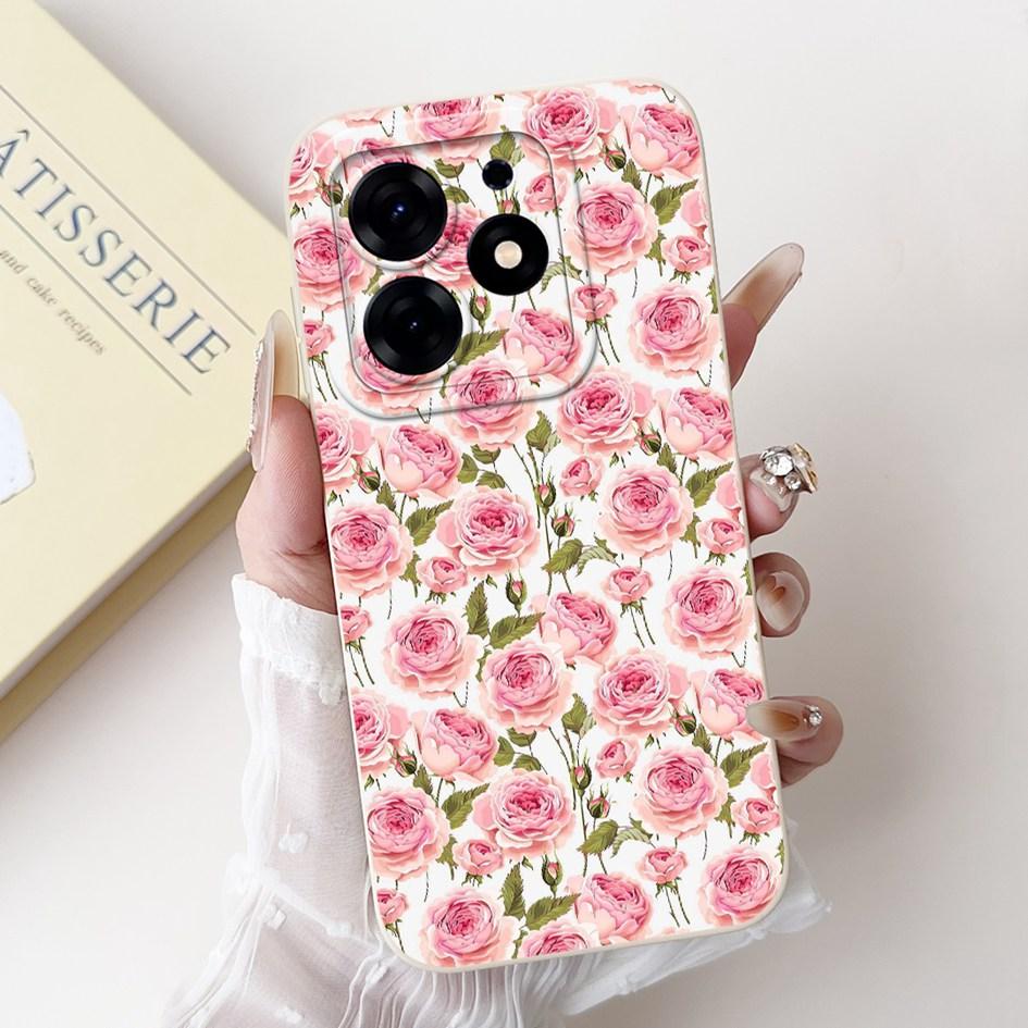 For Tecno Spark 10 Pro Case Cartoon Flower Liquid Silicone Shockproof Cover For Tecno Spark10 Pro Spark 10Pro 4G KI7 Phone Cases