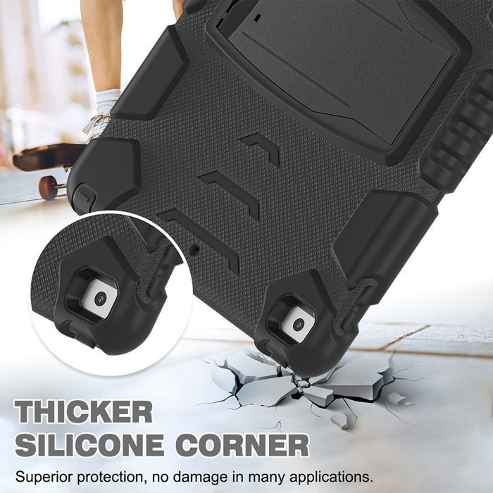 Case for iPad 10.2" - Full Protection - Shockproof - Foldable Stand - Black - Silicone/PC
