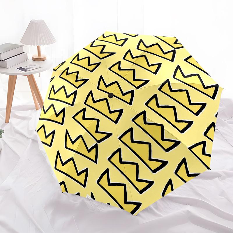 

1pc Crown Pattern Design Umbrella with Plastic Handle,Compact & Stylish,Cartoon Pattern,Outdoor UmbrellaPT431