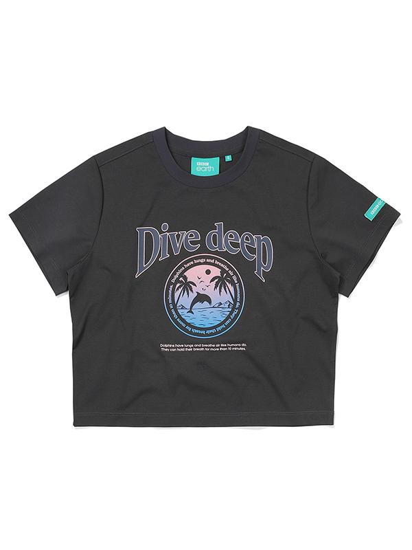 Bbc Earth [Bbc Earth] Women S Dive Deep Crop Short Sleeve Tee (Be32Th12W_150) Gray/090