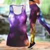 Completo Yoga Stampato a Forma di Cuore per Donna Moda Leggings da Allenamento Fitness Sportivo Set Yoga Casual Tuta Sportiva Esclusiva per San Valentino