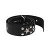1Pcs Casual Punk Star Rivet Belt Y2K Fashion Black PU Metal Pentagram Rivet Belts Gothic Jeans Skirts Versatile Women Girls Waist Belts
